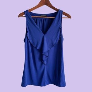Banana Republic Sleeveless Blue Ruffle Blouse Small